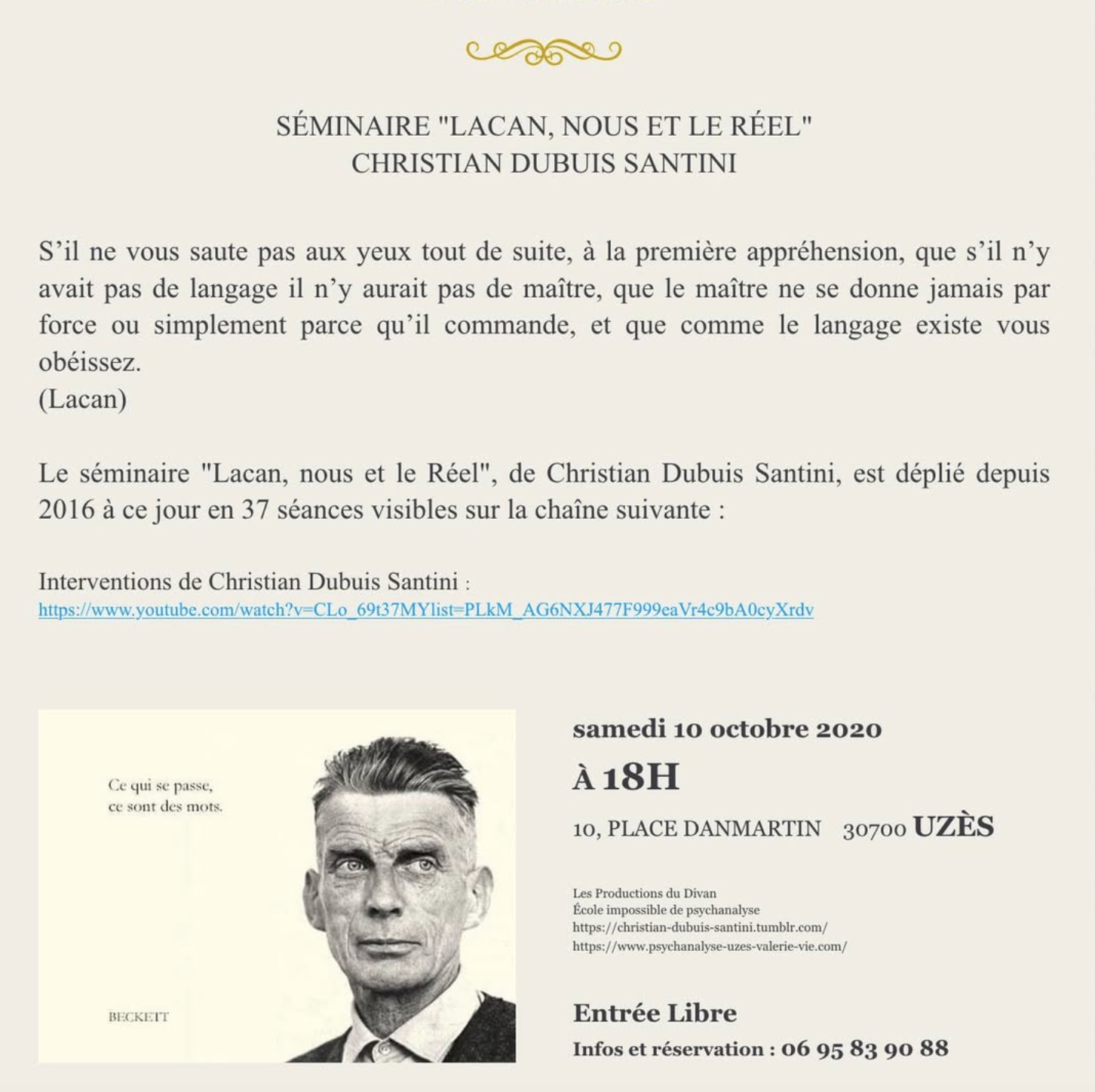 Séminaire 2020 Uzès